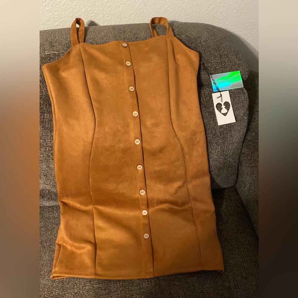 Brand new suede, mini dress.